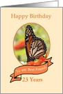 23 Years Addiction Recovery For Friend, Beautiful Butterfly card