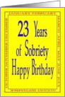 23 Years Happy Birthday Bright yellow card