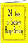 24 Years Happy Birthday Bright yellow card