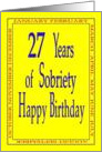 27 Years Happy Birthday Bright yellow card