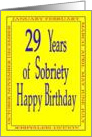 29 Years Happy Birthday Bright yellow card