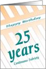 25 Years Happy Birthday Continuous Sobriety card