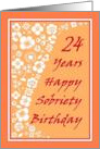 24 Years Happy Sobriety Birthday card