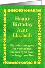 Happy Birthday any relative, Yellow border on green background card