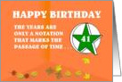 41 Years Continuous Sobriety Falling leaves card