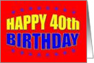 Happy 40th Birthday card