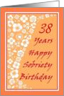 38 Years Happy Sobriety Birthday card