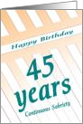 45 Years Happy Sobriety Birthday card