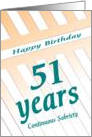 51 Years Happy Sobriety Birthday card