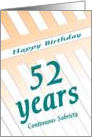 52 Years Happy Sobriety Birthday card