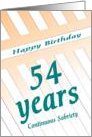 54 Years Happy Sobriety Birthday card