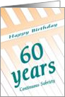 60 Years Happy Sobriety Birthday card