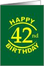 42 Years Happy Birthday card