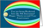 Rocketed into Thirty-second Year Anniversary card