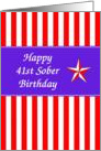 41st Year Happy Sober Birthday card