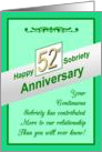 Happy FIFTY SECOND YEAR, Sobriety Anniversary, card