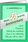 Happy FIFTY SIXTH YEAR, Sobriety Anniversary, card