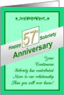 Happy FIFTY SEVENTH YEAR, Sobriety Anniversary, card