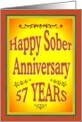 57 YEARS Happy Sober Anniversary in bold letters. card