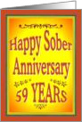 59 YEARS Happy Sober Anniversary in bold letters. card