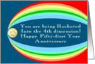 Rocketed into Fifty-first Year Anniversary card