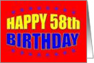 Happy 58th Birthday card