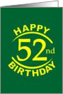 52 Years Happy Birthday card