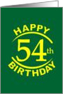 54 Years Happy Birthday card