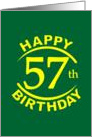 57 Years Happy Birthday card