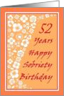 52 Years Happy Sobriety Birthday card