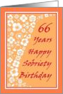 66 Years Happy Sobriety Birthday card