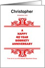 40 Years Christopher, Happy Sober Anniversary, From all of us, Custom Text card