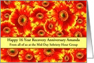 16 Years Amanda, Gerbera-flowers , From all of us, Custom Text card