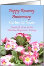 22 Years, Carlos, Pink and White flowers, From all of us, Custom Text card