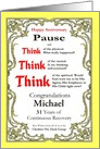 31 Years Michael, French scrollwork frame. From all of us, Custom Text card