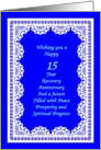 15 Year Happy Recovery Anniversary Peace Prosperity Spiritual Progress card