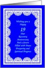 19 Year Happy Recovery Anniversary Peace Prosperity Spiritual Progress card