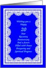 20 Year Happy Recovery Anniversary Peace Prosperity Spiritual Progress card