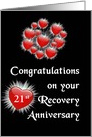 21st Year Recovery Anniversary. Custom Text card