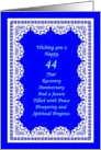 44 Year, Recovery Anniversary. Peace, Prosperity, Spiritual Progress card