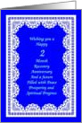 2 Month, Recovery Anniversary. Peace, Prosperity, Spiritual Progress card