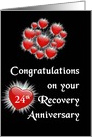 24th Year Recovery Anniversary. Custom Text card
