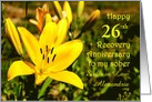 Sister in Law, 26th, Happy Recovery Anniversary, Custom Text card