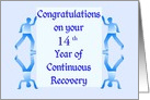 14th Year, Recovery Anniversary, Acrobats hold the sign, Custom text card