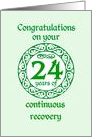 24 Year Anniversary, Green on Mint Green with a prominent number card