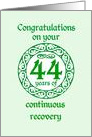 44 Year Anniversary, Green on Mint Green with a prominent number card