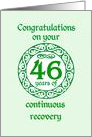 46 Year Anniversary, Green on Mint Green with a prominent number card