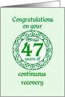 47 Year Anniversary, Green on Mint Green with a prominent number card