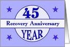 45 Year, Recovery Anniversary card
