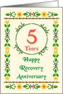 5 Years, Happy Recovery Anniversary, Art Nouveau style card